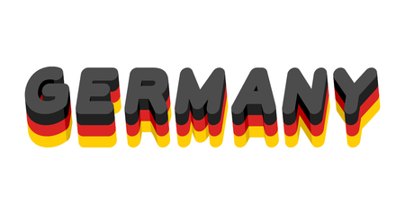 Germany lettering. Text of German flag. Emblem of European countries on white background. letters tricolorのイラスト素材
