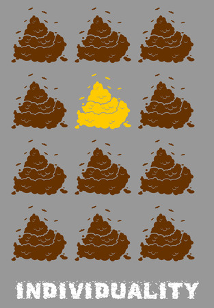 Individuality Poster. Gold turd. Social Poster. dejecta  feces and poop