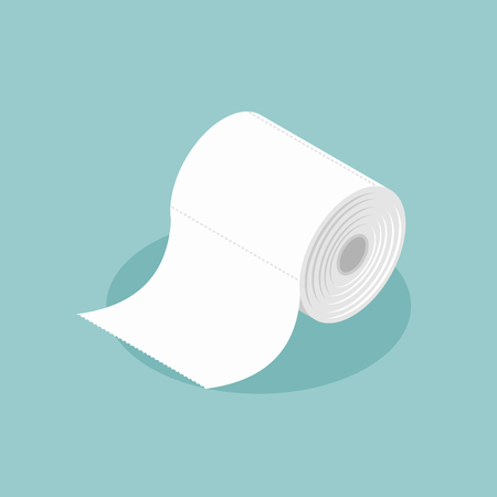 Roll of toilet paper isometrics. Special paper for wiping. paper product used in sanitary and hygienic purposes.のイラスト素材