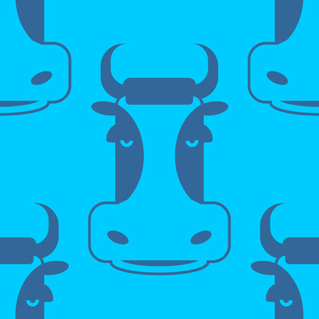Cow seamless pattern. Head of bull pattern. beef texture. Cute farm animals. Retro background for childrens fabricのイラスト素材