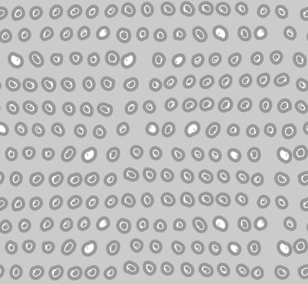 Draw circles seamless pattern. Abstract gray background. Retro ornament for fabricのイラスト素材