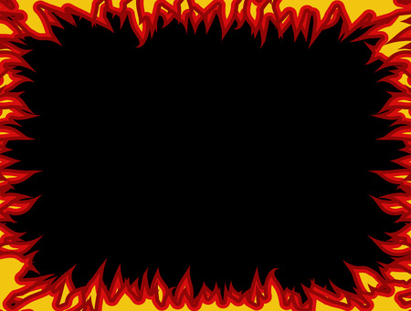Fire frame. Flames on edges. Flame backgroundのイラスト素材