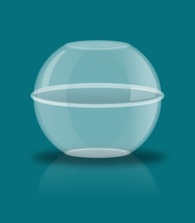 Glass ball with reflection. Empty transparent sphereのイラスト素材