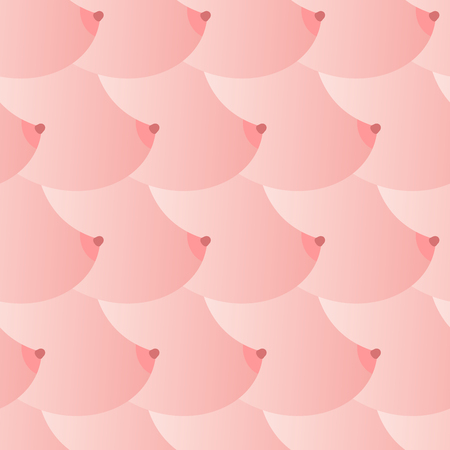 Breasts  pattern. boobs texture. bosom seamless background. Female ornamentのイラスト素材