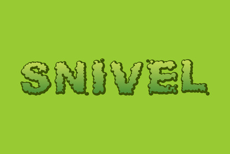Snivel. Booger typography. Green slime letters. Snot slippery letteringのイラスト素材