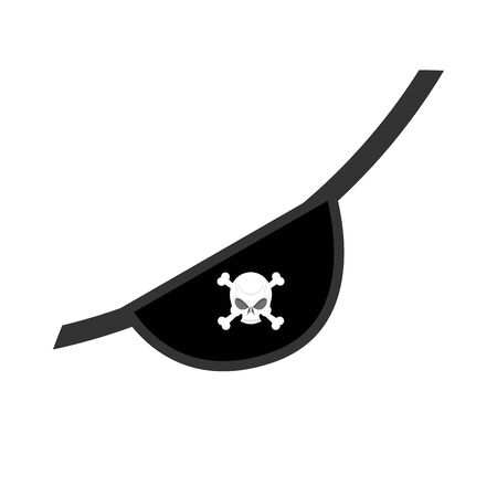 Eye patch isolated. Pirate accessory. skull Jolly Rogerのイラスト素材