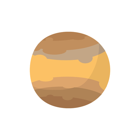 Jupiter isolated cartoon style. Brown Planet of solar system on white backgroundのイラスト素材