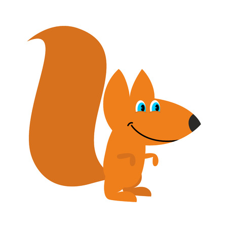 Squirrel isolated. Funny wild animal with bushy tailのイラスト素材