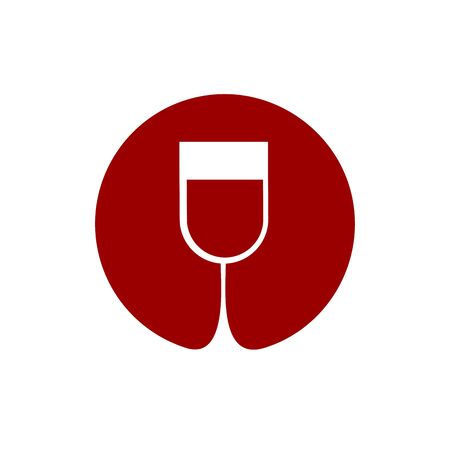 Wine glass . Sommelier emblem. Abstract red drink alcoholのイラスト素材