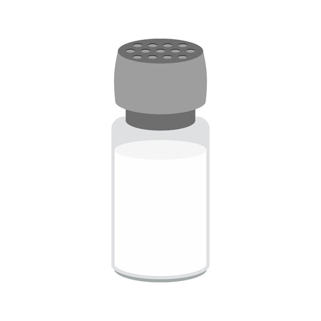 Salt cellar isolated. Accessory caster. Cutlery to eat on white backgroundのイラスト素材