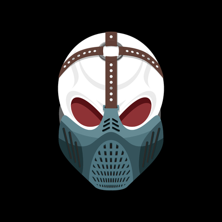 Skull protective mask. Hell defender. Terrible headache. skeleton head paintball helmetのイラスト素材