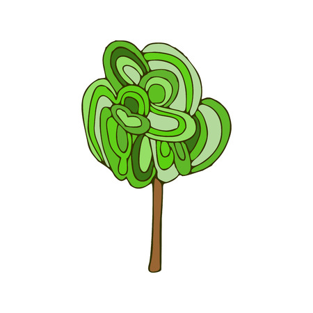 Tree doodle. Ethnic Hand drawing plant isolatedのイラスト素材