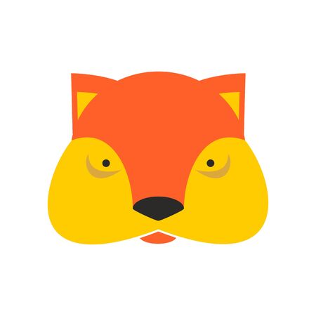 Fox face. Cute she-fox head. element for kids designのイラスト素材