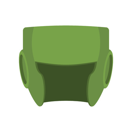 Boxing helmet green. Boxer mask isolated. Spor Accessory for trainingのイラスト素材