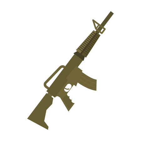 Rifle isolated. Machine gun on white background. Military weaponのイラスト素材