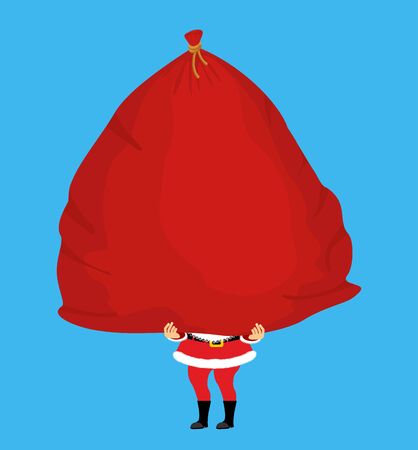 Santa and bag with gifts isolated. Big red sack. Gifts for Christmas and new year. Xmas template design
のイラスト素材