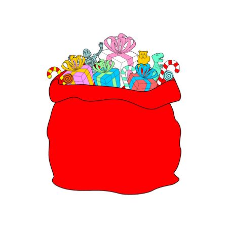 Santa big bag. Christmas sack Red large. sackful Gift for children
のイラスト素材