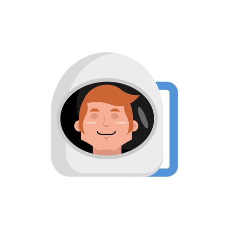 Astronaut sleeping Emoji. Cosmonaut asleep emotion isolatedのイラスト素材