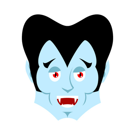 Dracula happy Emoji. Vampire merry emotion face isolatedのイラスト素材
