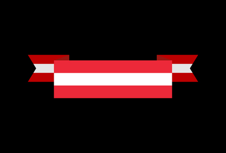 Austria flag ribbon isolated. Austrian banner tape. State patriotic signのイラスト素材