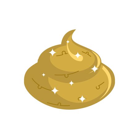 Gold shit  isolated. Expensive Turd. Poop golden treasureのイラスト素材