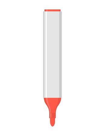 Green red isolated. Office stationery. school desk accessories. Large pen on white background.のイラスト素材