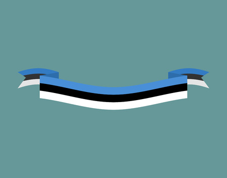 Estonia flag ribbon isolated. Estonian tape banner. National symbol of countrys publicのイラスト素材