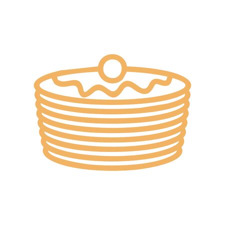 Pancakes line icon. Symbol for bakery. Production bread ingredientのイラスト素材