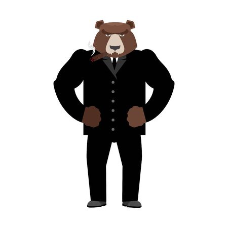 Bear boss. Grizzly businessman in business suit. Wild animalのイラスト素材