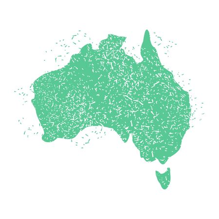 Australia Map grunge style. Australian land territory. Spray and brush strokes. State patriotic signのイラスト素材