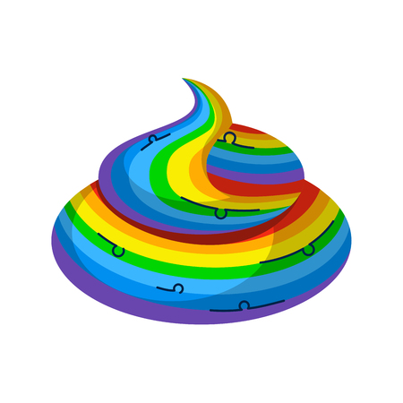 Shit rainbow unicorn. Turd fantastic legendary animalのイラスト素材