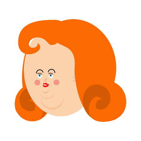 Fat woman face. plump person. Very thick girl avatarのイラスト素材
