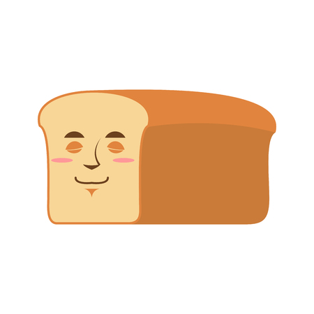Bread Sleeping Emoji. piece of bread asleep emotion isolatedのイラスト素材