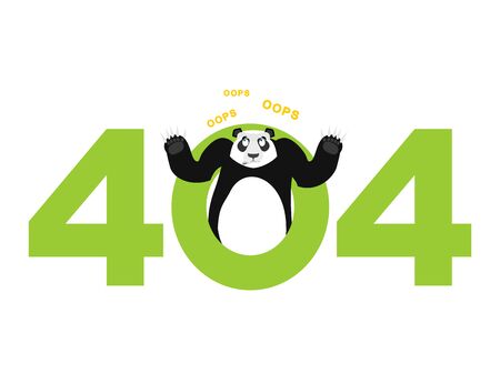 Error 404. panda surprise. Page not found template for website.China bear does not know and is...