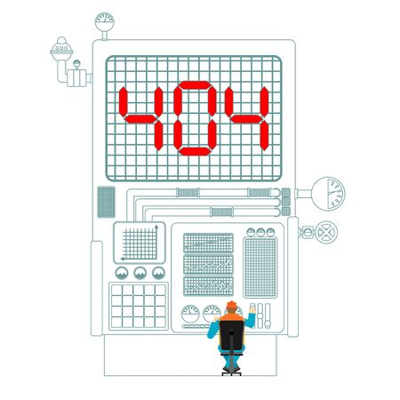Error 404. System production failure. Page not found template for web site. fault Factory. Page lost and found message. problem disconnectのイラスト素材
