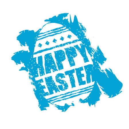 Happy easter emblem. Egg symbol Religion holiday. Grunge style. Brush and splashes.のイラスト素材