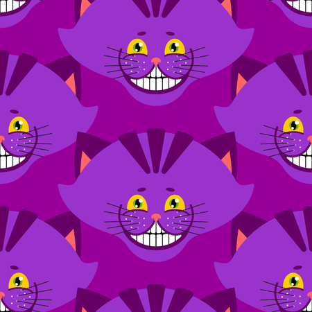 Cheshire cat smile pattern. texture Fantastic pet alice in wonderland. Magic animal backgroundのイラスト素材