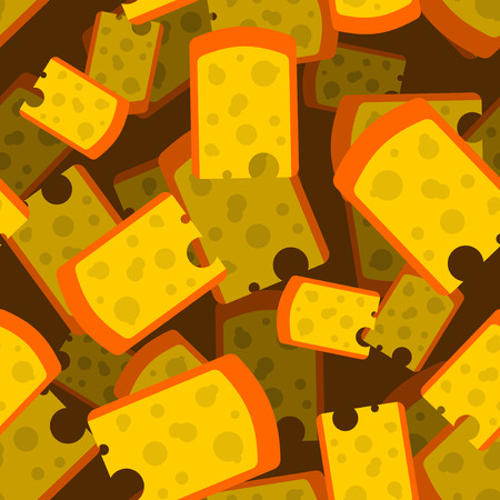 Cheese piece seamless pattern 3D. Yellow dairy product backgroundのイラスト素材
