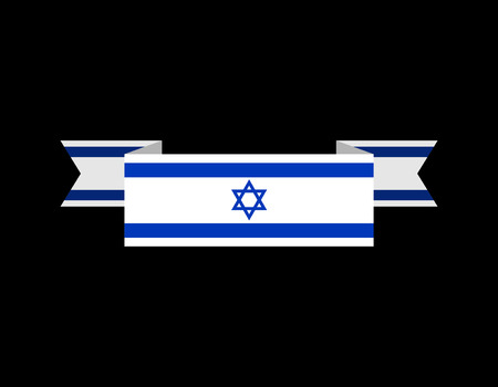 Israel flag isolated. Israeli banner ribbon. Jewish Symbol of Stateのイラスト素材