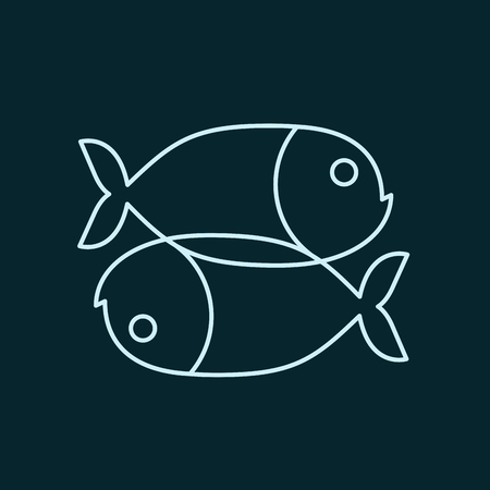 Fish Zodiac sign icon. Sea animal symbol isolatedのイラスト素材