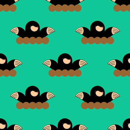 mole pattern. shrew background. Pest Farm ornamentのイラスト素材