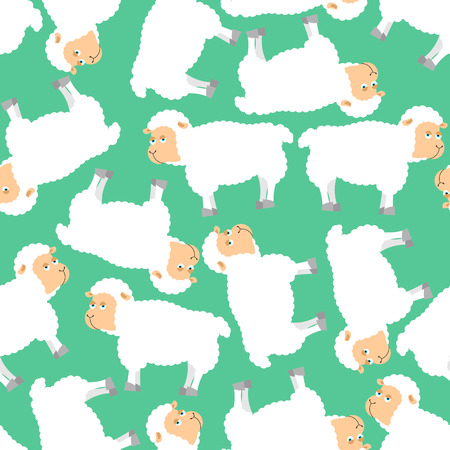 Sheep pattern. ewe ornament. Flock of sheeps. Farm animal background. Texture for baby clothのイラスト素材