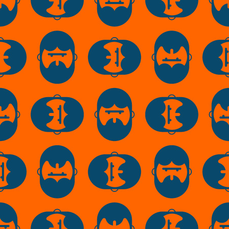 Barber shop pattern. Bearded ornament. Head hipper ornament. beard textureのイラスト素材
