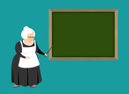 Old teacher and school board.のイラスト素材