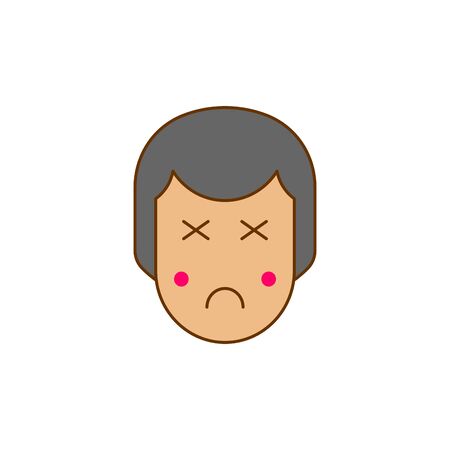 blind person face head icon. Vector illustrationのイラスト素材