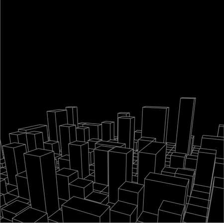 Night Skyline City. Abstract town. Industrial landscape Vector illustrationのイラスト素材