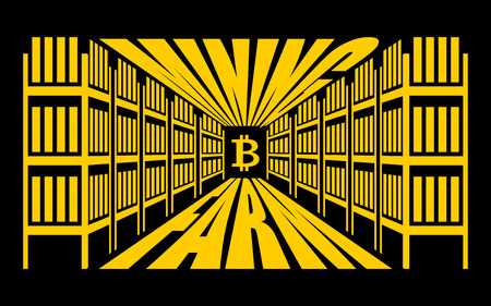 Mining farm. Extraction of Cryptocurrency. Stand gpu. Technology for obtaining bitcoin and etherium. data center. Vector illustrationのイラスト素材