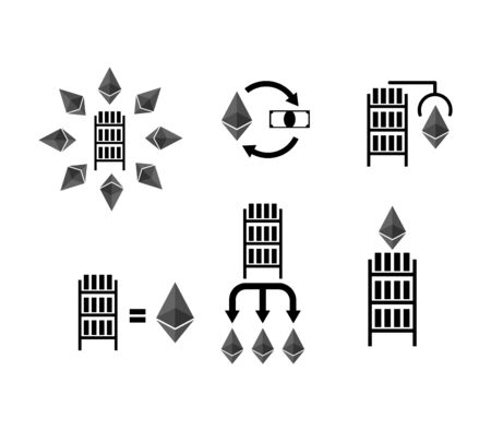 Extraction and exchange system set iconのイラスト素材