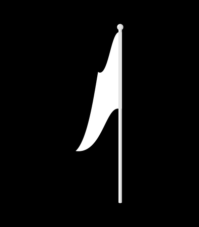 White flag isolated. symbol of defeat. Vector illustrationのイラスト素材