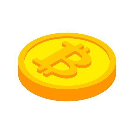 Bitcoin coin isolated. Cryptocurrency on white background. Vector illustrationのイラスト素材